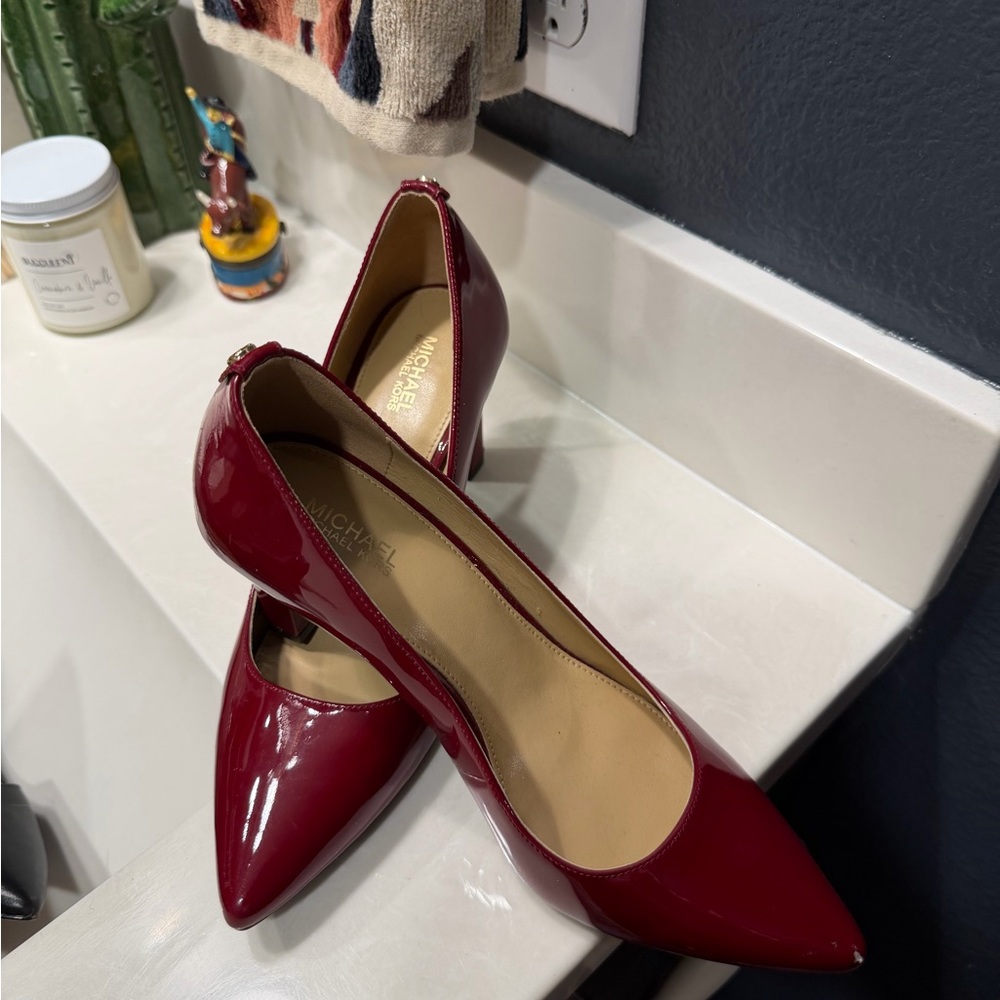 Michael Kors Burgundy Patent Leather Heels